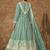 Aqua blue embroidered dola silk gown