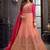 Light pink & pink embroidered jacquard salwar kameez