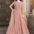 Dark peach crystals faux georgette salwar kameez