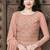 Dark peach crystals faux georgette salwar kameez