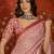 Pink linen sequins saree with unstitched blouse piece.
