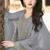 Dark grey crystals faux georgette salwar kameez