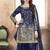 Navy blue embroidered taffeta salwar with dupatta