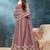 Net embroidered chikoo anarkali dress