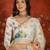 Off white organza printed saree with unstitched blouse piece.