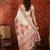 cream pashmina silk blend woven saree with unstitched blouse piece.