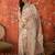 cream pashmina silk blend woven saree with unstitched blouse piece.