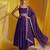 Women's purple silk blend embroidered kurta set with dupatta and pant