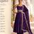 Women's purple silk blend embroidered kurta set with dupatta and pant