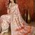 cream pashmina silk blend woven saree with unstitched blouse piece.