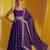 Women's purple silk blend embroidered kurta set with dupatta and pant