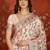 cream pashmina silk blend woven saree with unstitched blouse piece.