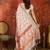 cream pashmina silk blend woven saree with unstitched blouse piece.