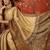 cream kanjeevaram silk blend woven design saree with unstitched blouse piece.