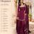 Women's maroon silk blend embroidered kurta set with dupatta and sharara