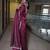 Women's maroon silk blend embroidered kurta set with dupatta and sharara