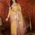 yellow kanjeevaram silk blend woven design saree with unstitched blouse piece.