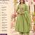 Women's light green chanderi embroidered flared kurta set with dupatta and pant