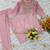 Women's pink silk crepe embroidered kurta set with  pant