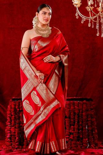 Suchitra Banarsi Mashru silk Blend Handloom saree 