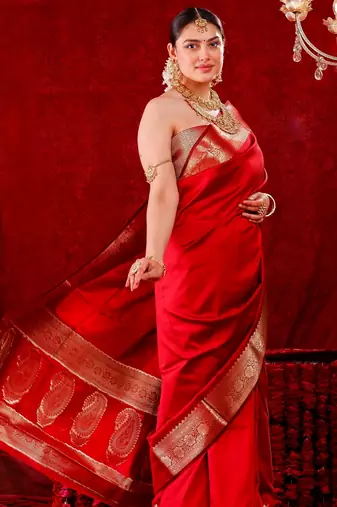 Suchitra Banarsi Mashru silk Blend Handloom saree 