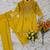 Women's yellow silk crepe embroidered kurta set with  pant
