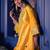 Women's yellow silk crepe embroidered kurta set with  pant