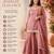 Women's peach silk blend embroidered kurta set with dupatta and sharara