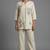 Off-white embroidered kurti co-ord set