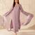 Women's lavender crepe embroidered kurta set with dupatta and pant