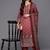 Women's maroon cotton printed kurta set with dupatta and pant