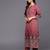 Women's maroon cotton printed kurta set with dupatta and pant