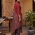 Red printed cotton blend stitched geometric print salwar kurta dupatta for women