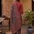 Red printed cotton blend stitched geometric print salwar kurta dupatta for women