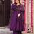 Women's purple chanderi embroidery kurta set with dupatta and pant