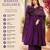 Women's purple chanderi embroidery kurta set with dupatta and pant