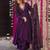Women's purple chanderi embroidery kurta set with dupatta and pant
