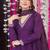 Women's purple chanderi embroidery kurta set with dupatta and pant