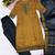 Mustard woven jaquard straight kurti dupatta with pant