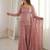 Women's pink silk blend embroidery kurta set with dupatta and sharara