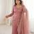 Women's pink silk blend embroidery kurta set with dupatta and sharara