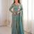 Women's sea green silk blend embroidery kurta set with dupatta and sharara