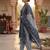 Blue printed cotton blend stitched geometric print salwar kurta dupatta for women