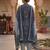 Blue printed cotton blend stitched geometric print salwar kurta dupatta for women