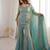 Women's sea green silk blend embroidery kurta set with dupatta and sharara