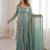 Women's sea green silk blend embroidery kurta set with dupatta and sharara