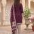 Purple printed cotton blend stitched geometric print salwar kurta dupatta for women