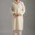 Off-white floral embroidered kurti co-ord set