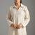 Off-white floral embroidered kurti co-ord set