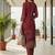Women Ethnic Motifs Printed Regular Thread Work Chanderi Silk Kurta with Trousers & With Dupatta